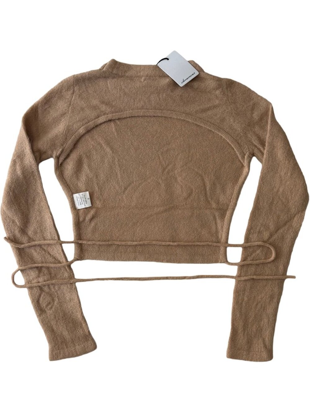 Olivaceous Tan Open-Back Tie Sweater S-L NWT - Picture 3 of 3